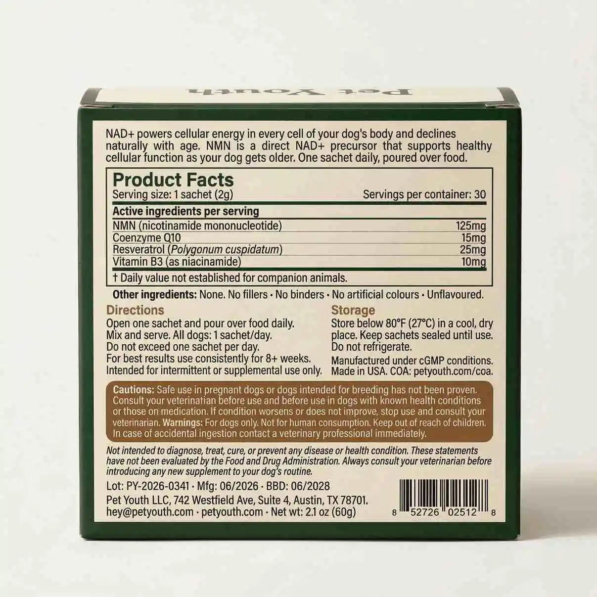 Daily NMN Powder for Dogs — Cellular Energy & Longevity Support My Store